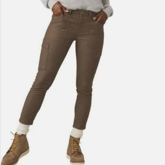 Prana Nikit Cargo Pants Women's 12 Green Organic Ankle Stretch Outdoors Hiking - Picture 1 of 9